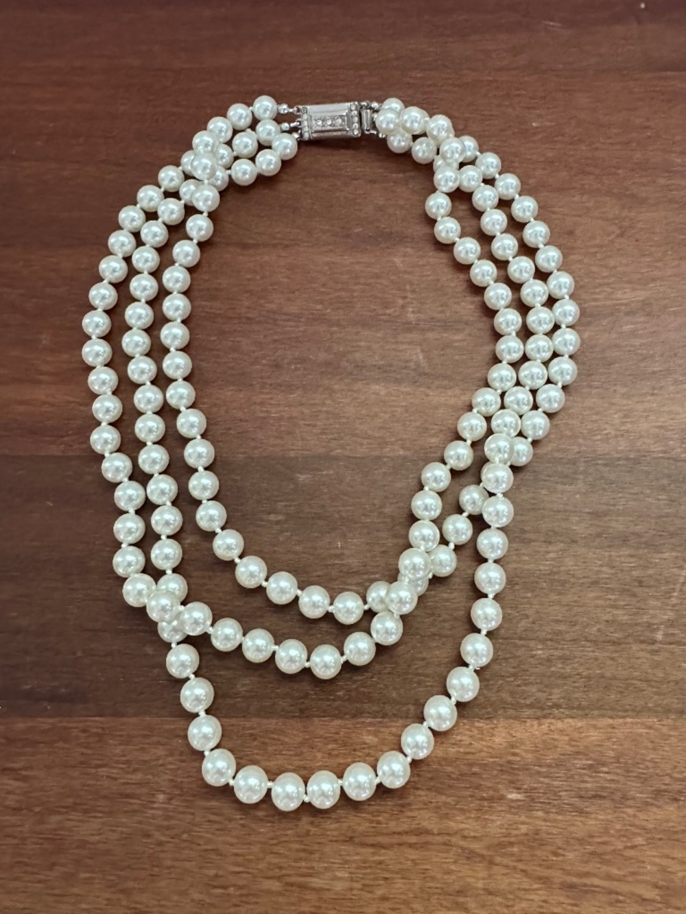 Triple Strand Pearl Necklace